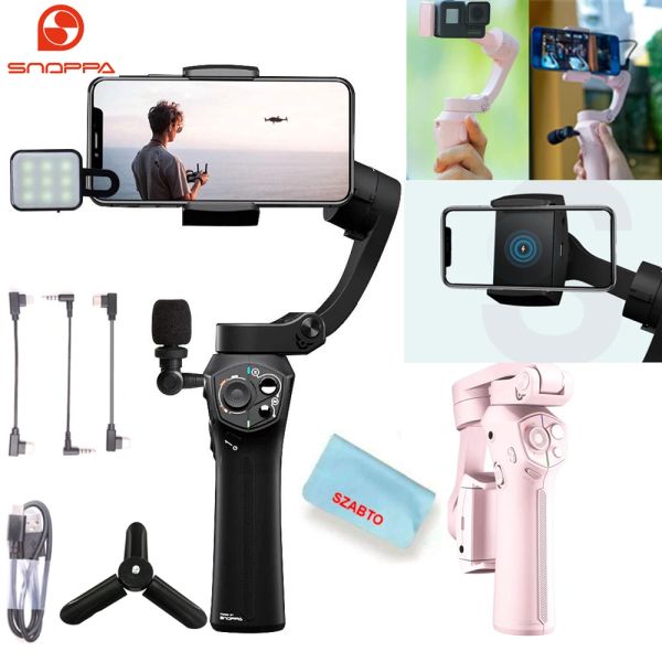 Monopods usados Snoppa Gimbal 3axis handheld Gimbal Stabilizer Telefone Selfie Stick Tripé para iPhone 13 12 Pro/Max Huawei Xiaomi