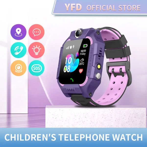 Смотреть дети Smart Watch Водонепроницаемые IP67 SOS Antillost Phone Call Baby 2G SIM -карта.