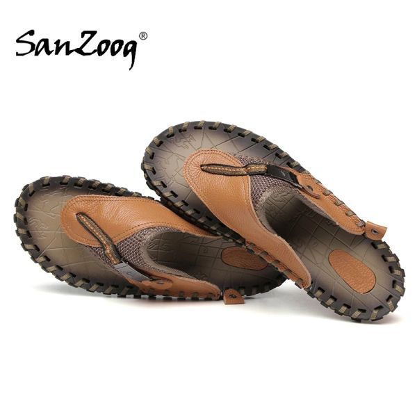 Sandali antislip piatti uomini in pelle casual sandali designer di lusso pantofole estate 2022 slip on scarpe vendita calda per dropshipping