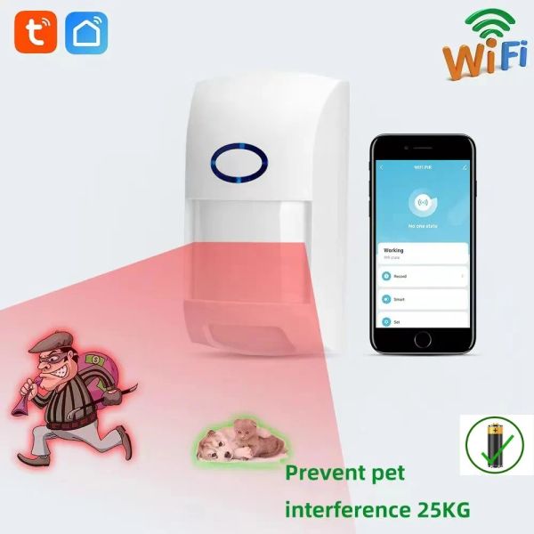 Campainha tuya smart home wi -fi detector de movimentador de mansor de alarmes proteção de segurança pir presença sensor de monitoramento remoto smart vida app aplicativo