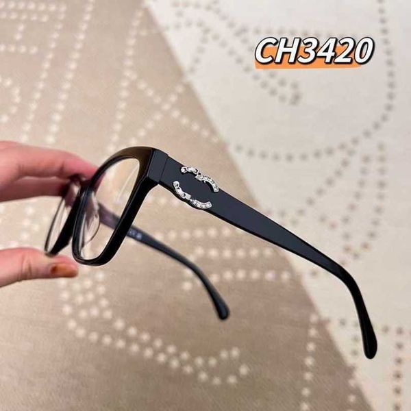 2024 Fashion Off Designer de luxo Novos óculos de sol masculinos e femininos Off Dype Glasses Mirror Diamond Inclaid Large Frame Anti -Blue Light Miopia