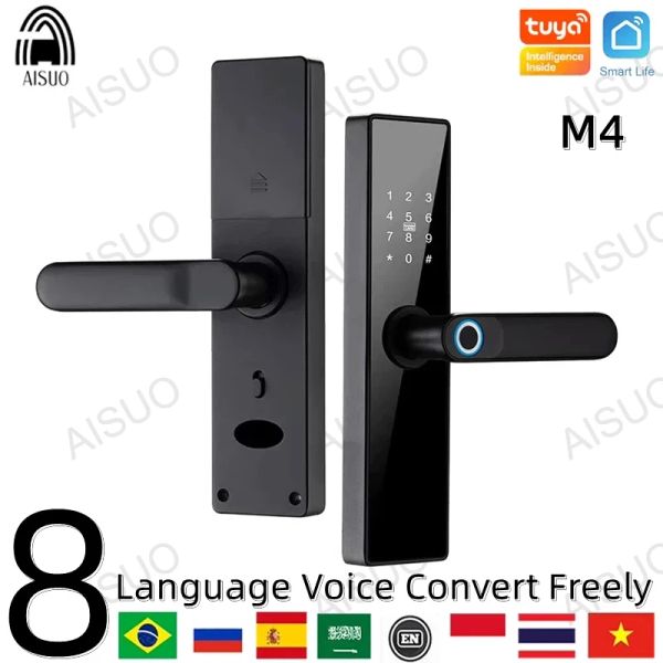 Blocca Tuya Wifi Remote Unlock Password temporanea Fingerprint Magnetic Card Chiave Casa Smart Door Lock