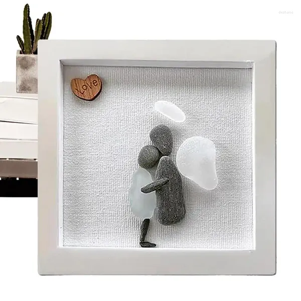 Frames Sea Glass Art simpatia presente de luto Decoração de casa Tabela Memorial Gifts Decorações exclusivas Glas