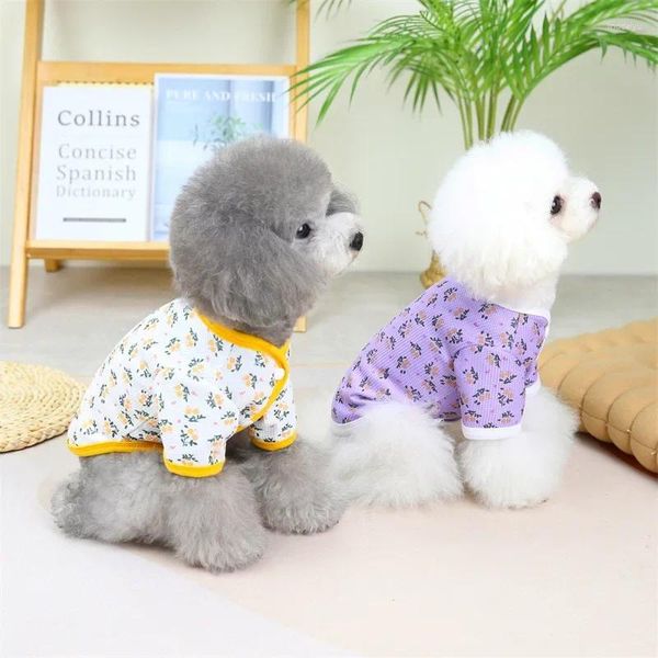 Köpek Giyim Sıcak Sonbahar ve Kış Küçük Floral Hardigan Sweater Orta Boyutlu Kediler Köpekler Evcil Giyim