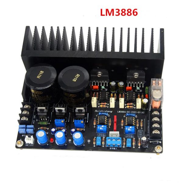 Amplificador LM3886 Placa de áudio do amplificador de energia JRC5534DD OP AMP CIRCUITO FULL DC LM317 LM337 REGULADOR C1237 Proteção do alto -falante 68W*2