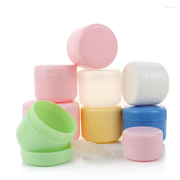 Garrafas de armazenamento 24pcs 50g 50ml de plástico vazio jar cosmético Pink portátil, portáteis de maquiagem com recipientes de creme de loção para viagens de tampa