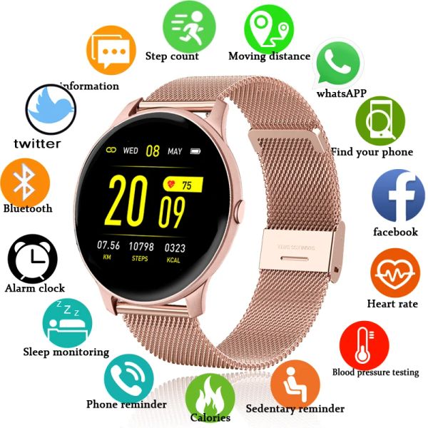 Orologi 2021 New Fashion Smart Watch Ladies Heart Pressure Blood Pressure Multifunctional Sport Watch Men Woman Waterroof Smartwatch Women