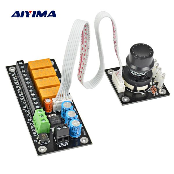 Amplifikatör Aiyima Audio Stereo İki Kanal Rölesi 4 Yolu Ses Kaynağı Seçimi Ses Anahtarı Giriş Seçimi Kart