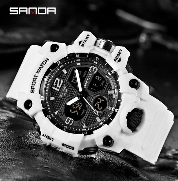 Sanda Men Military Uhren G Style White Sport LED Digital 50m wasserdichtes Schock männlicher Uhr Relogio Maskulino 2202252691558