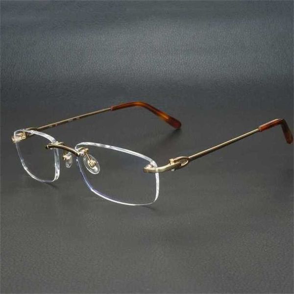 2024 Mode von Luxusdesigner neuer Männer- und Frauen -Sonnenbrillen vor Trendmetalle Square Clear Random Glass Optical Frame Brille für Computer 9011kajia