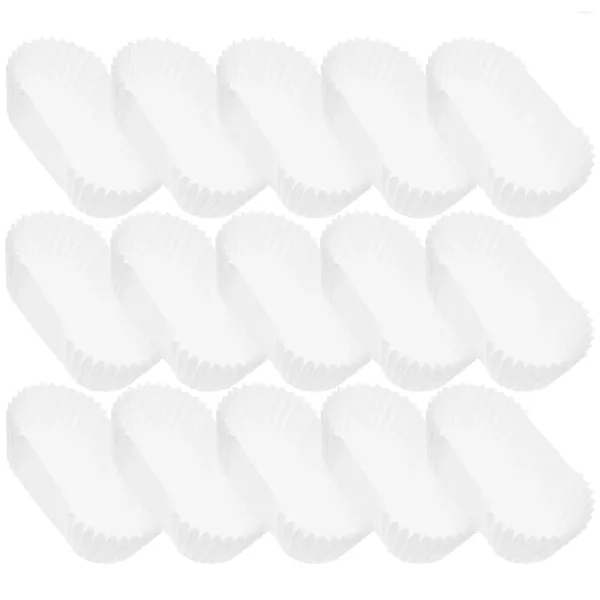 Einwegbecher Strohbecher Oval Kuchenblech geformt 1000 Pcs fettheizte Cupcake -Liner für Kugeln Muffins Cupcakes Dessert Hochzeit