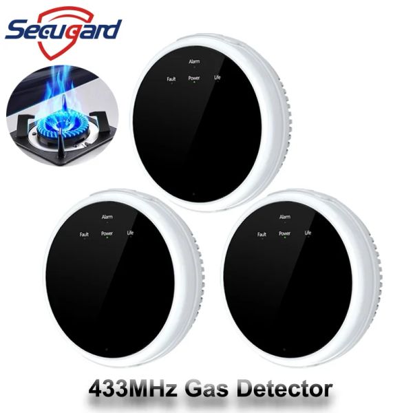 Detector 433MHz Desector de vazamento de gás Sensor de vazamento de gás natural sem fio 80db Alarme de som atacado para o sistema de alarme de segurança doméstica inteligente