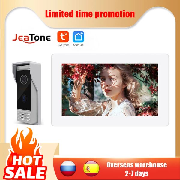 Intercomo Jeanone Tuya IP Visual Interphone Wi -Fi 1,0 MP Porteira ao ar livre com chamadas bidirecionais, desbloqueio e funções de visão noturna