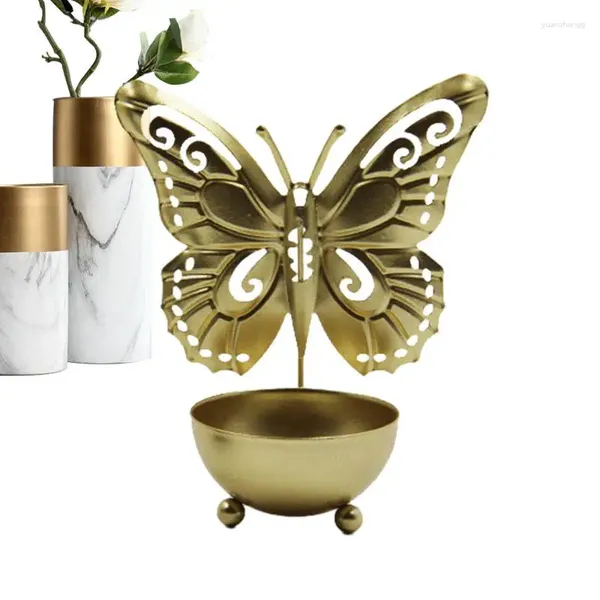 Titulares de vela exibem suporte de borboleta de mesa de mesa de mesa atmosférico de mesa para o estudo do quarto da sala de estar
