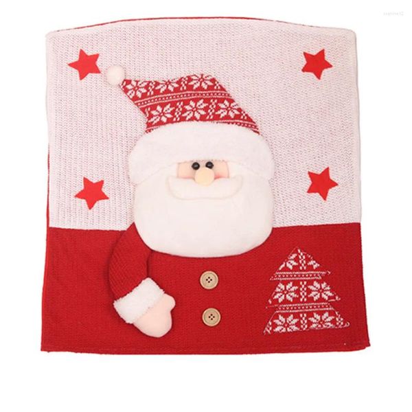 Stuhlabdeckungen Weihnachten Santa Cover Esstisch Red Hat Snowflake zu Hause Dekoration Ornament