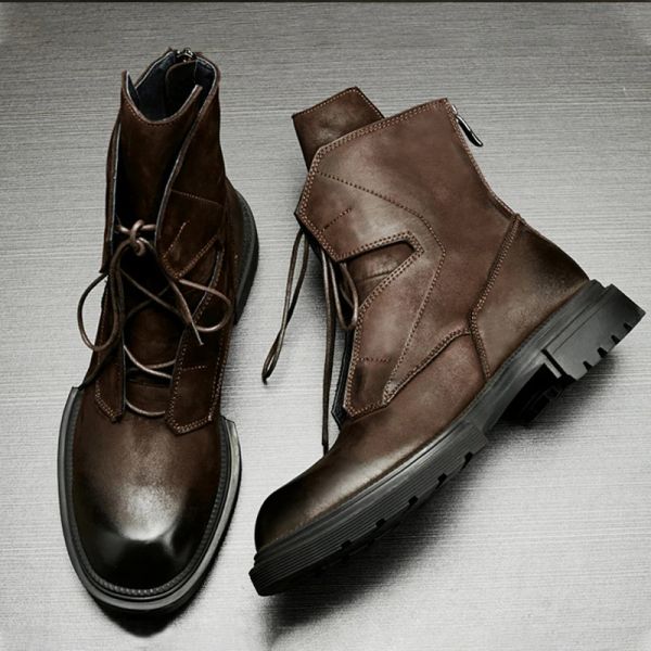 Stivali stivali da uomo vintage scarpe da uomo 2023 stivali invernali per uomini stivali per caviglie di punta a punta