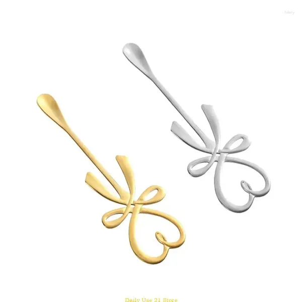 Scolle di caffè per un cucchiaio in acciaio inossidabile creativo Love Bowknot Ins Dessert Shop Spoons Valentine