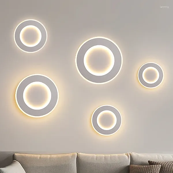 Duvar lambası LED Oturma Odası Dekorasyon Başucu Işığı Touch Swich ev aydınlatma fikstürü çatı katı merdiven yuvarlak alüminyum