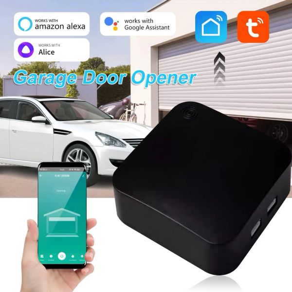 Контроль Tuya Smart Mini Mini Garage Doage Opener Wi -Fi Интеллектуальный гаражный дверь беспроводной контроллер работа с Smart Life Alexa Google Voice Code