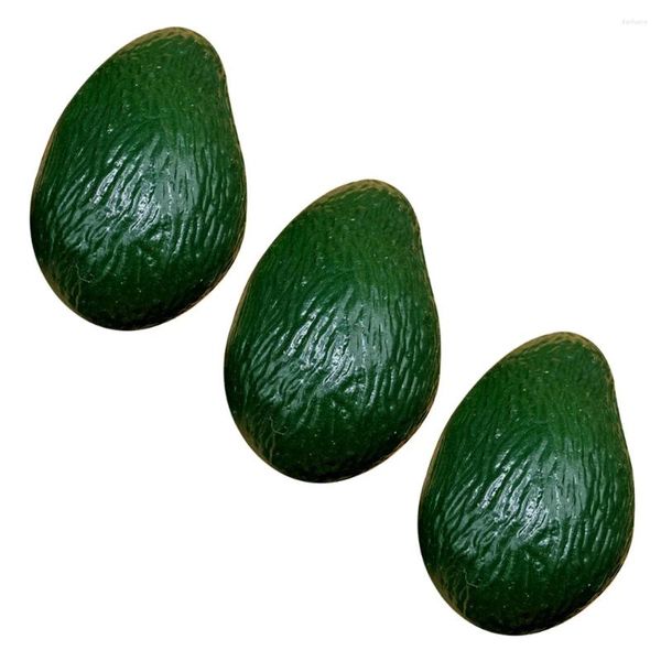 Partydekoration 3 PCs Avocado -Modell simulierte Obstmodelle Kinder Spielzeuggeschäft Fenster Kinderspielzeug Desktop PVC PO Props Schrank