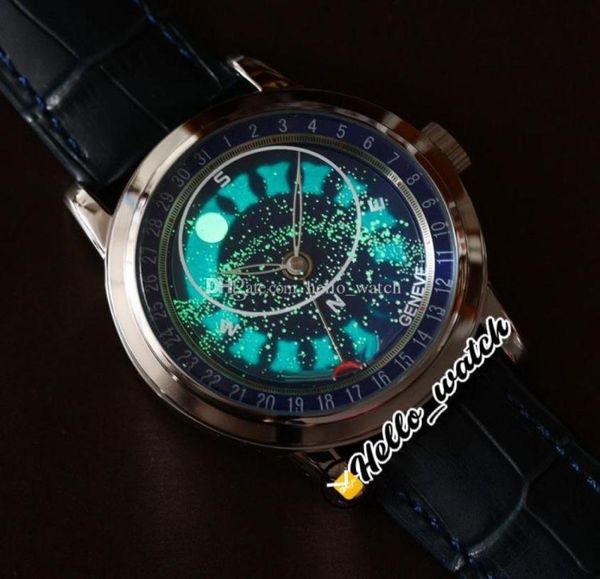 2 стиль супер сложный 6102p001 Miyota 8215 Автоматические мужские часы Watch Starry Sky Galaxy Blue Dial 6102 6104 Стальный корпус кожаный ремешок WA4366484