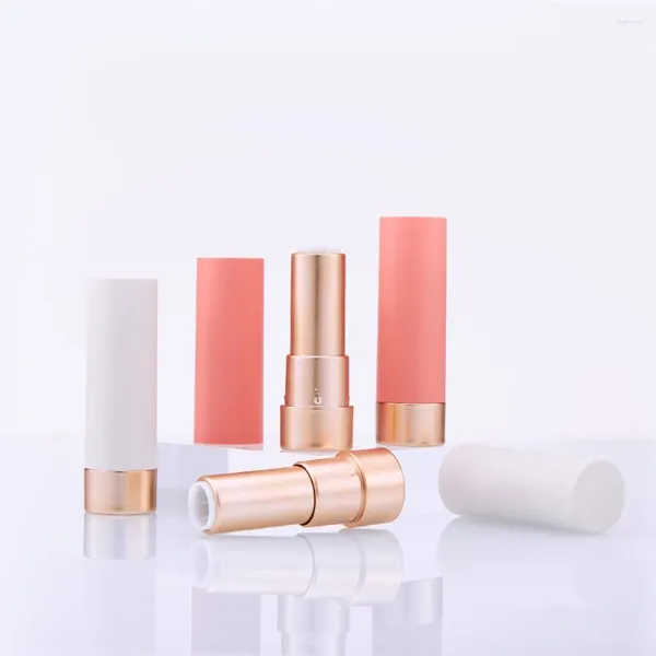 Speicherflaschen 10pcs 3,6 g rund mattes Gold Lippenstift -Röhrchen Lippen leeres Paket Material Mini -Behälter für Frauen Mädchen DIY Make -up