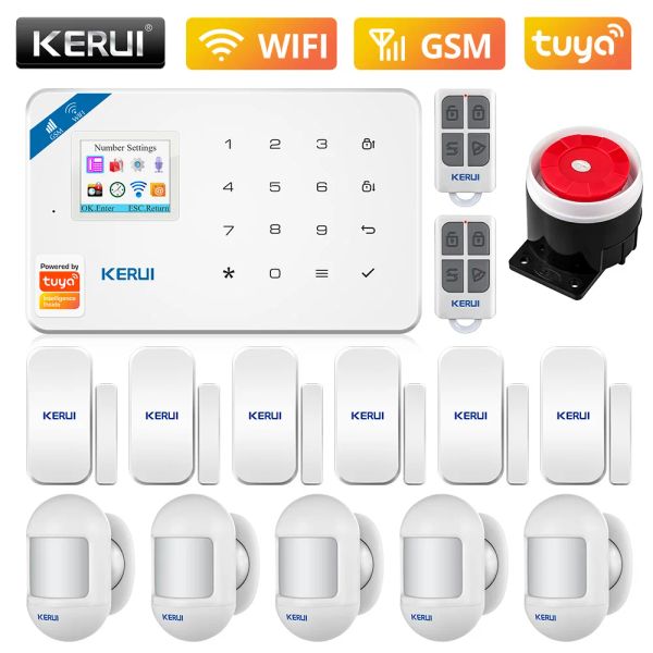 KITS Corina Thuis AlarmSysteem W181 Draadloze Wifi GSM TUYA APP CONTROLO ANDROID iOS ALLINGSYSTEEM Mini Sensore di movimento PIR