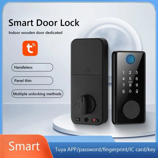 Lock Smart Deadbolt Locks of Tuya Digital Smart Card Código Lock Bluetooth Biométrico Impressão digital Senha sem chave Porta de entrada