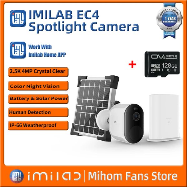 Material IMILAB EC4 Spotlight Camera Conjunto de 4MP WiFi 5200mAh Proteção de segurança de bateria ao ar livre Cam Webcam de vigilância de vídeo sem fio CCTV