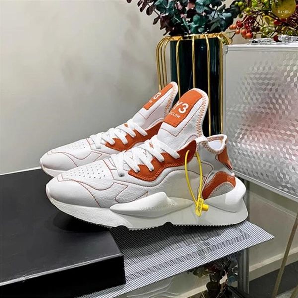 Lässige Schuhe Luxus Design Männer echtes Leder dicker alleiner atmungsaktiver Outdoor Sports Running Women Sneakers Jugend 3c