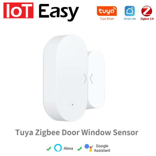 Rilevatore Tuya Zigbee Sensore della porta per casa intelligente Un lavoro di controllo del telecomando Automazione allarmi con Alexa Google Var SmartLife
