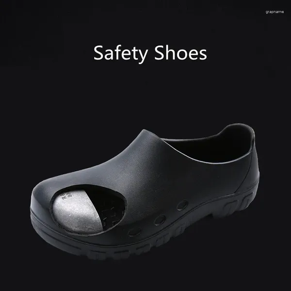 Sapatos casuais masculinos aço de aço taps slip-on slip-on slip-on worker shoe não escorregador de verão salfadinhos de chinelos seguros calçados protetores macho