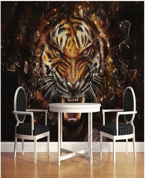 Carta da parati 3d personalizzato polo murale disegnato a olio dipinto tigre rombo sfondo per la casa sfondo soggiorno per pareti 3 d6070032