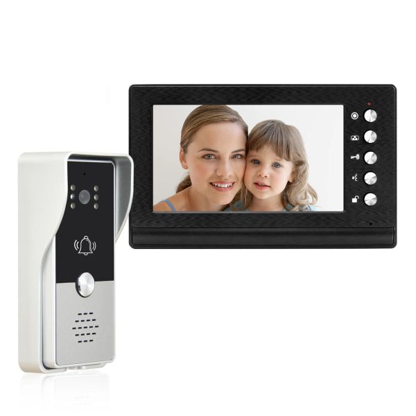 Interfone de 7 polegadas de 7 polegadas de vídeo intercomunicador de vídeo portão kits de campainha para casas Apartamento Acesso Home Acesso Bloqueio de controle