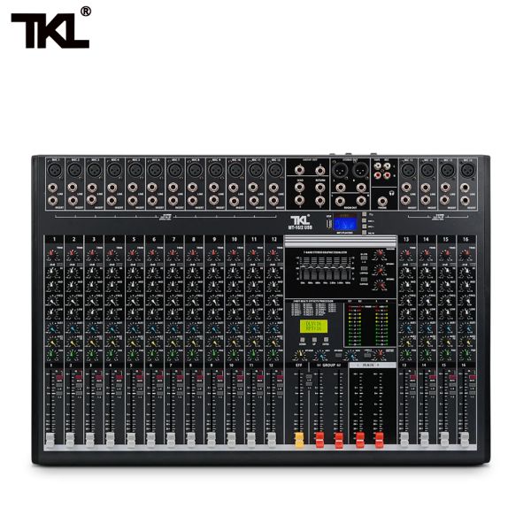 Accessori TKL 16Channel Professional Audio Mixer con USB DJ Sound Mixing Console Bluetooth Aux Recording Stage Equipment