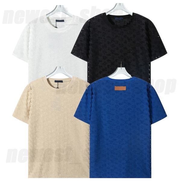 camiseta masculina de tamanho de camisetas t-shing t camisetas de luxo tshirts casual algodão designer clássico bordado letra azul paris geometria tee tops 3xl xxxl