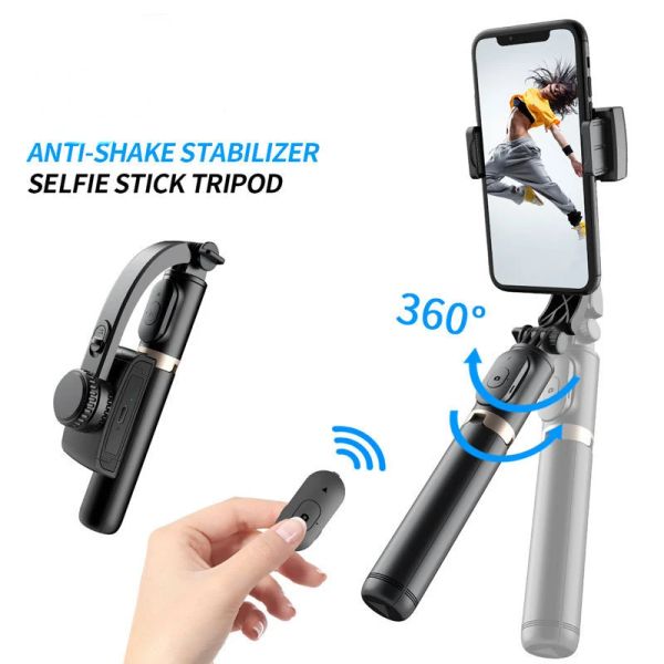 Monopods Handheld Gimbal Smartphone Bluetooth Compatible Handheld Stabilisator mit Stativ -Selfie -Stick Klickgimbal für Smartphone -Telefon