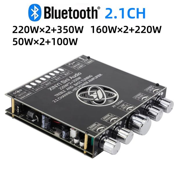 Усилитель 2*220W+350W TPA3251 TDA7498E Bluetooth Power Board 2.1ch Class D USB Sound Card Subwoofer Theatre Audio Amp