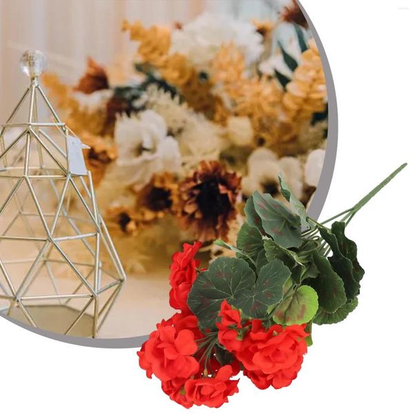 Flores decorativas buquê de mesa artificial de festas de casamento decoração falsa floral geranium interno externo sala de estar