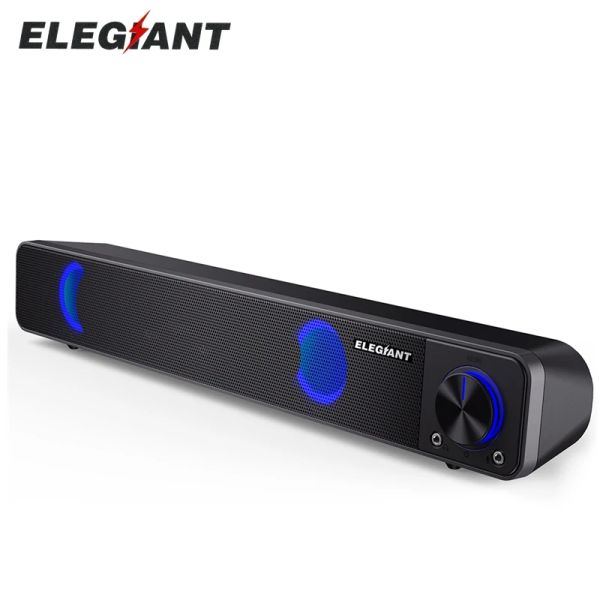 Lautsprecher Elegiant SR200 6W Wired Soundbar RGB Light Effect Music Player Desktop PC Computer Laptop Lautsprecher Microphont -Port -Soundleiste