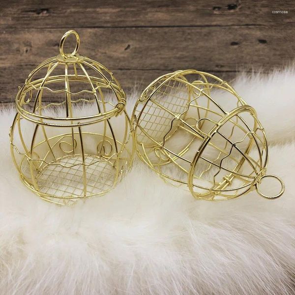 Geschenkverpackung Mini Metall Gold Vintage Retro Bird Cage Candy Boxes Babyparty Favor Box