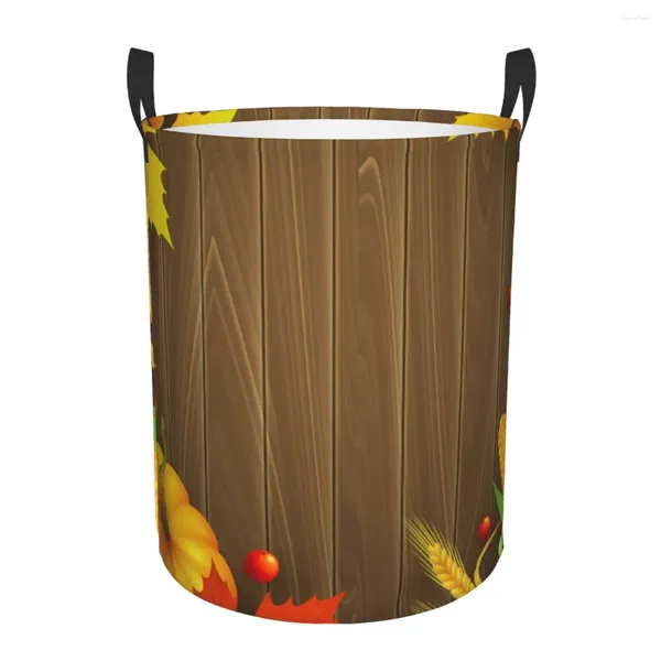 Borse per lavanderia cesto pieghevole per vestiti sporchi foglie del Ringraziamento Pumpkin SPICA CAMPEGNO IN CAMPE CAMPIO BAMBINO HOME Organizzatore