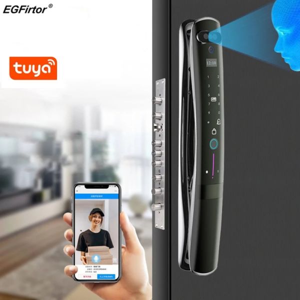Bloquear Tuya WiFi 3D Light Face Reconhecimento de face com a câmera Cartão de impressão digital CARD
