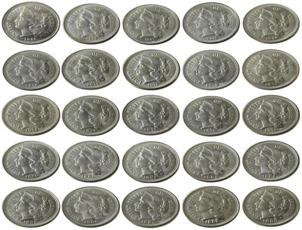 EUA Um conjunto de 18651889 25pcs três centavos de níquel cópia de moeda de metal artesanato fábrica de fabricação 1408551