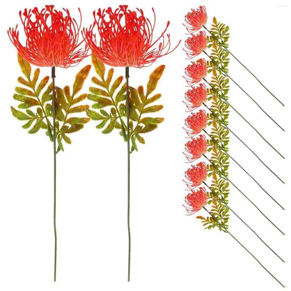 Dekorative Blumen 10 PCs Künstliche Blumenparty Esstisch Dekor Arrangement Bouquets Stiele Plastiksimulation