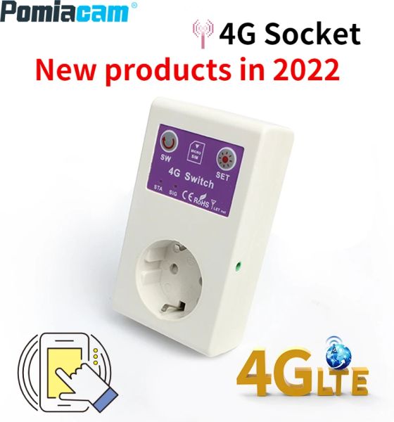 Piatti 4G SIM Card Controllo Off/On Socket 16A SMS Smart Power Socket Outlet Controller Plug intelligente con sensore di temperatura