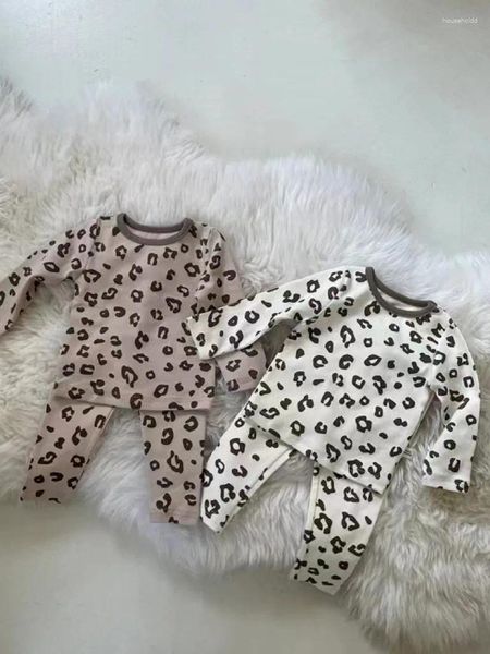 Set di abbigliamento 2024 Spring baby maniche lunghe set da casa ne infant boy girl chirt bottoming pantaloni 2pcs abiti per bambini morbidi