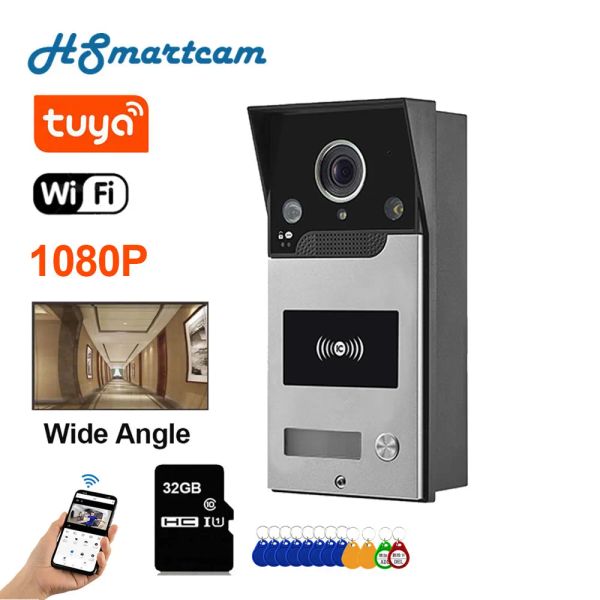 Intercom Tuya Wi -Fi 1080p HD Wireless Poe Video Door Bell RFID Outdoor Camera Home Door System System Waterpronation Ir Night Vision