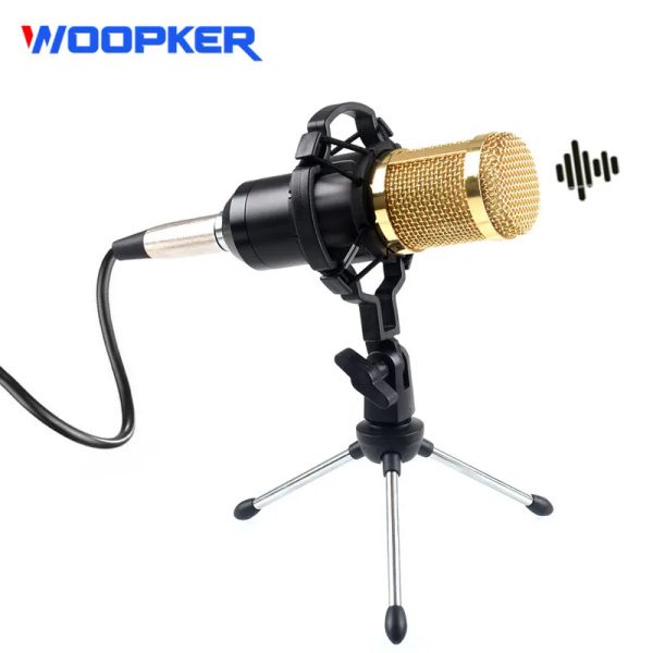 Monopodi Woopker Professional Condenser Microfono BM 800 Set per computer PC con treppiede e microfone Shock Microfone BM800 Kit MIC STUDIO