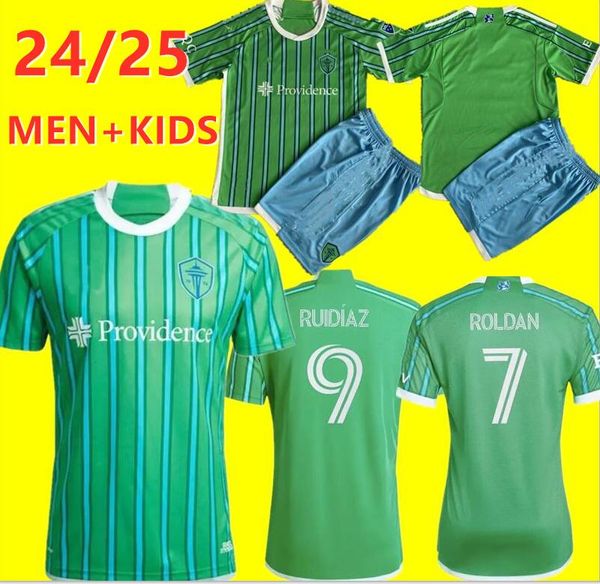 2024 2025 Maglie da calcio di Seattle Sounders 24 25 Jimi Hendrix Kit Roldan Ruidiaz Lodeiro Montero Morris Camisetas de Futbol Football Maillots Foot Men Kit Kit Kit